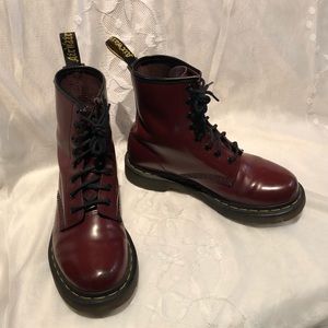 Dr Martens US 6 / Euro 37 Cherry Red Leather Boots